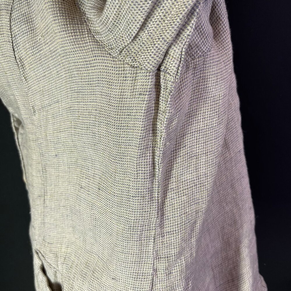 Flax Size M Grey Button-Front Jacket Linen Pocket… - image 7
